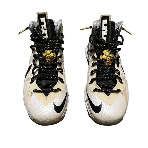 Nike Lebron 10 Elite \'Home\' mens Gold Black & White Mens Sneakers Size 7.5 main image 5